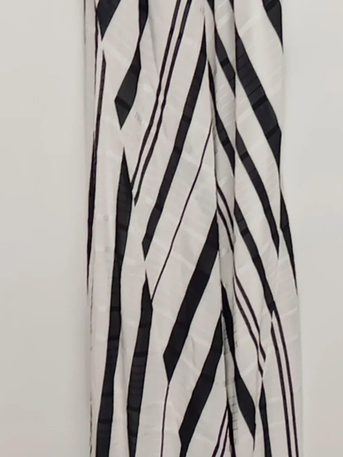 Sam Edelman Cross Neck Dress Chevron Pattern Black & White Stripe Women Size 6