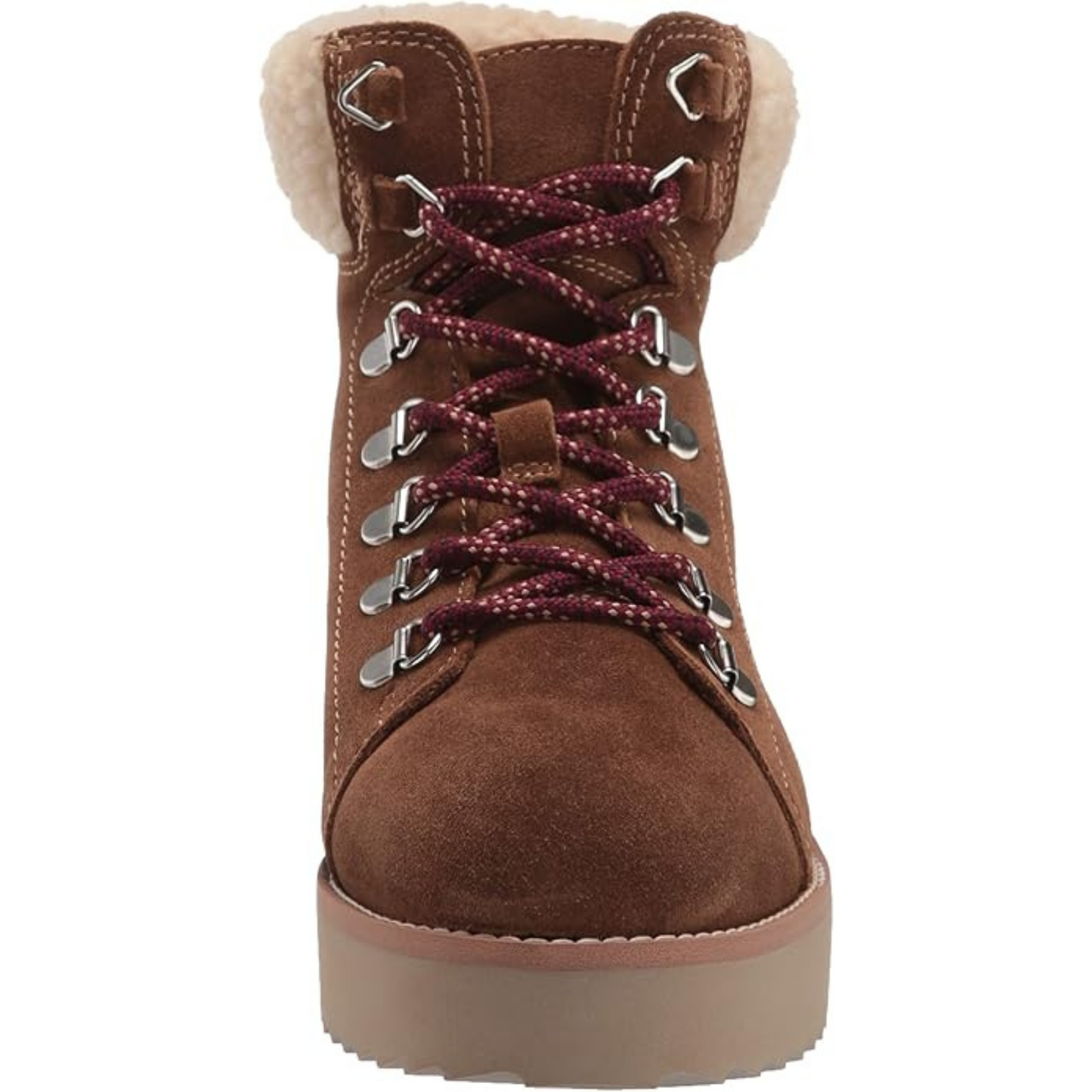 Sam Edelman The Franc Hiking Boot Women's 7.5 Suede Faux Shearling Trim Toffee