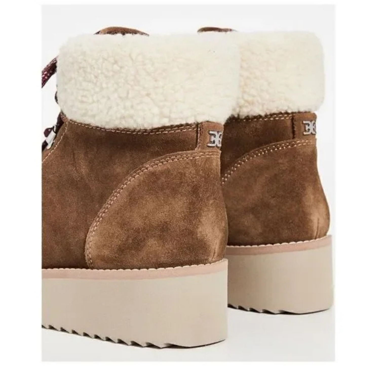 Sam Edelman The Franc Hiking Boot Women's 7.5 Suede Faux Shearling Trim Toffee
