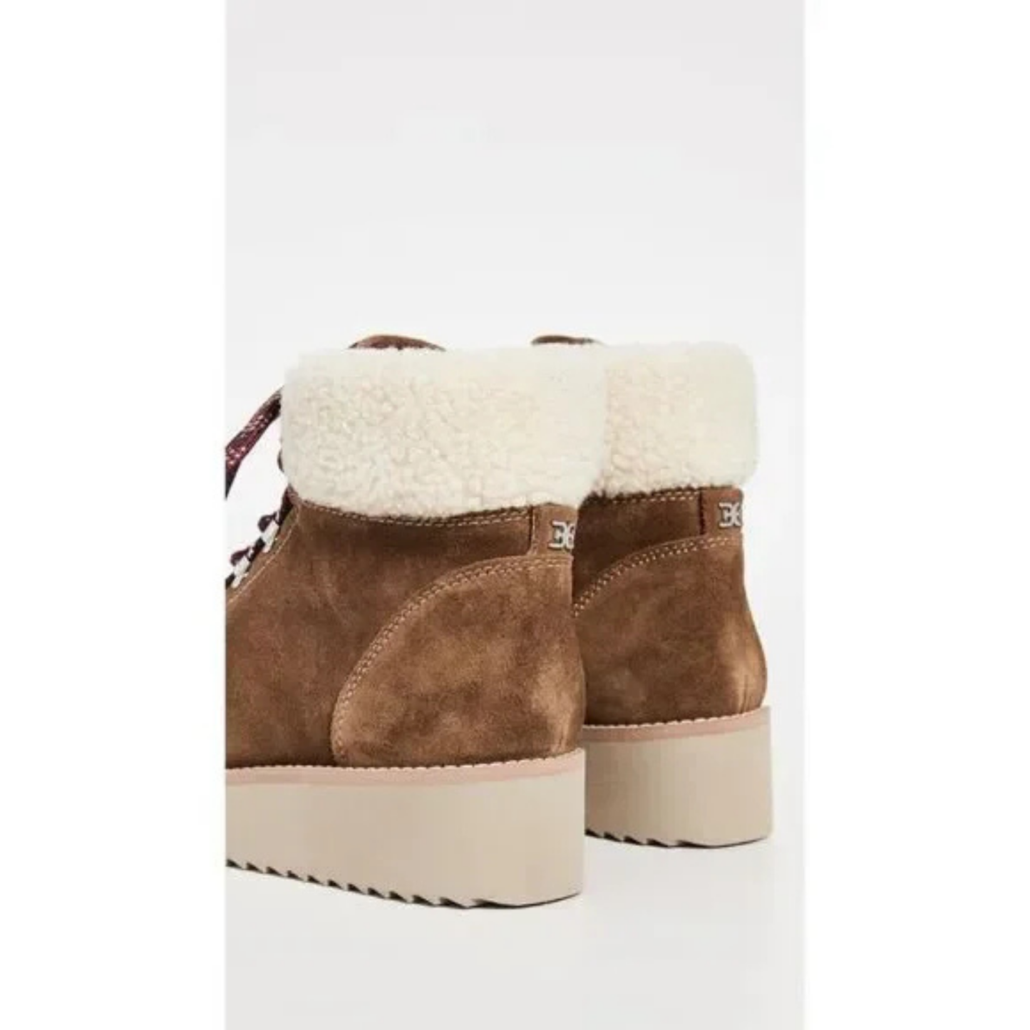 Sam Edelman The Franc Hiking Boot Women's 7.5 Suede Faux Shearling Trim Toffee