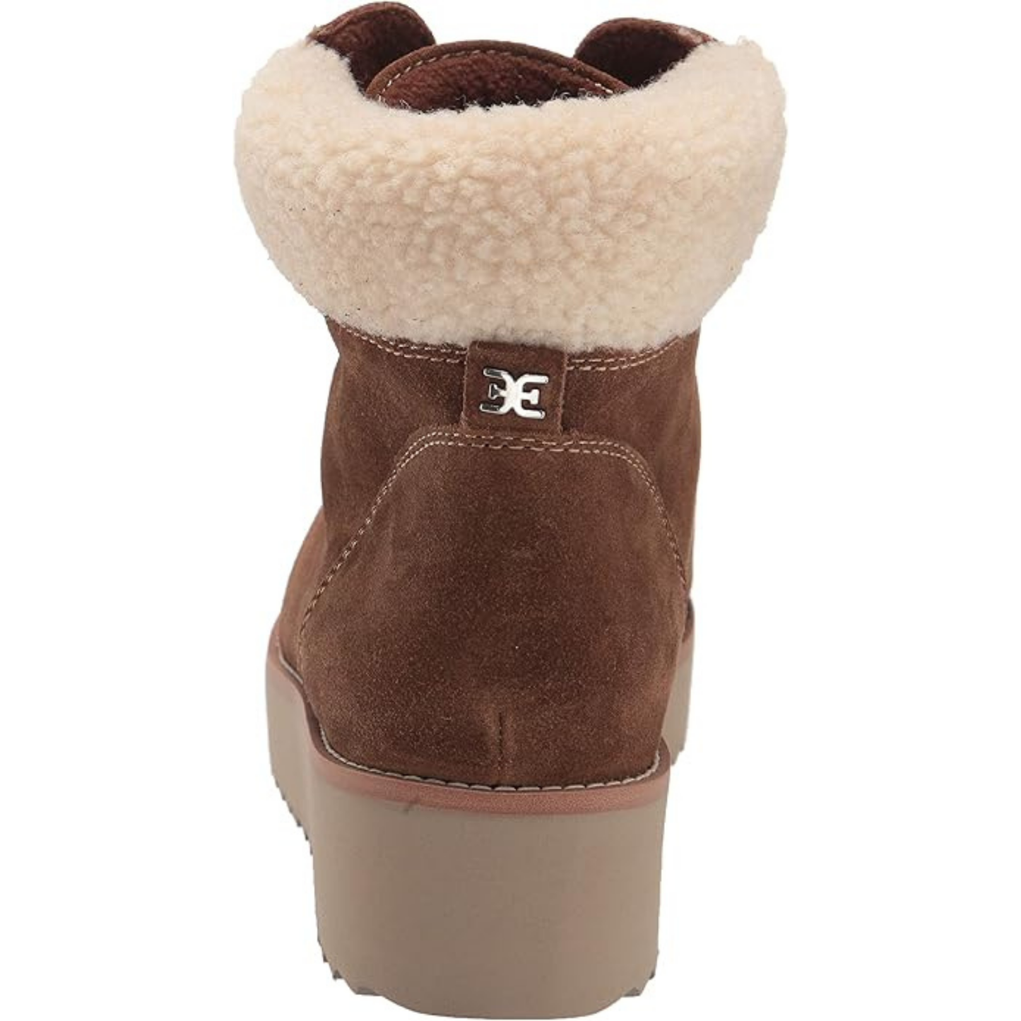 Sam Edelman The Franc Hiking Boot Women's 7.5 Suede Faux Shearling Trim Toffee