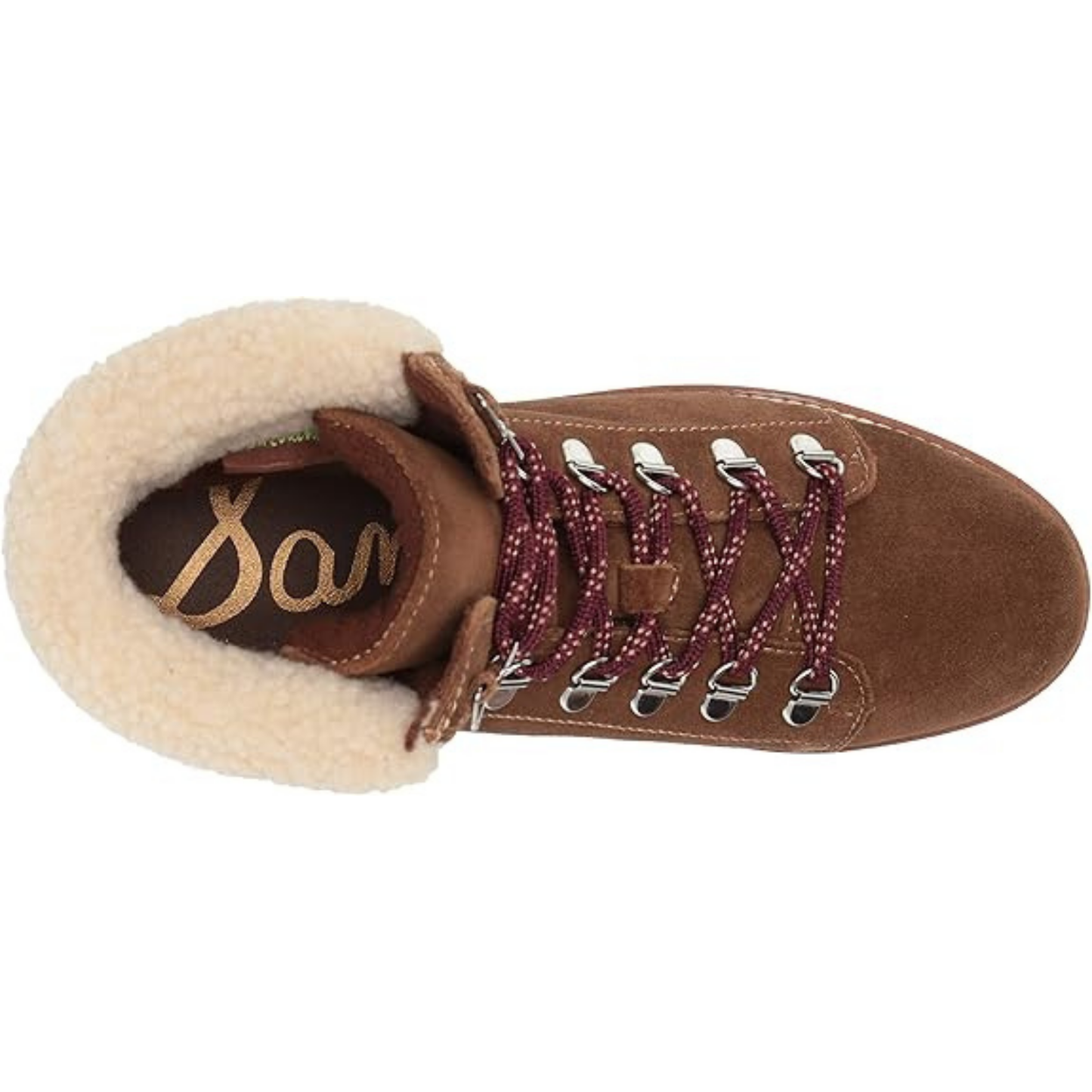 Sam Edelman The Franc Hiking Boot Women's 7.5 Suede Faux Shearling Trim Toffee