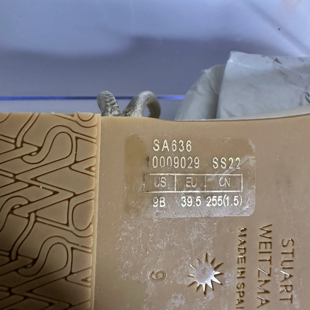 Stuart Weitzman Women's Pearl Knot Demi Wedge Thong Sandals Size 9