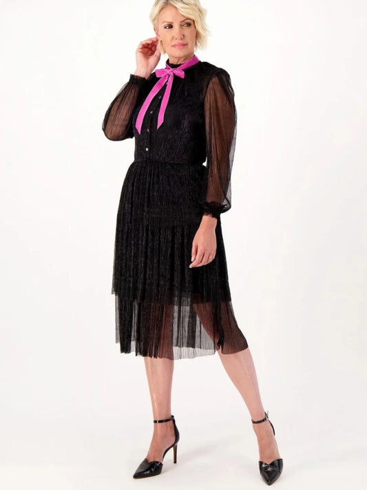 Studio Park X Shawn Killinger Metallic Pleated Tiered Dress Women's Size 2X