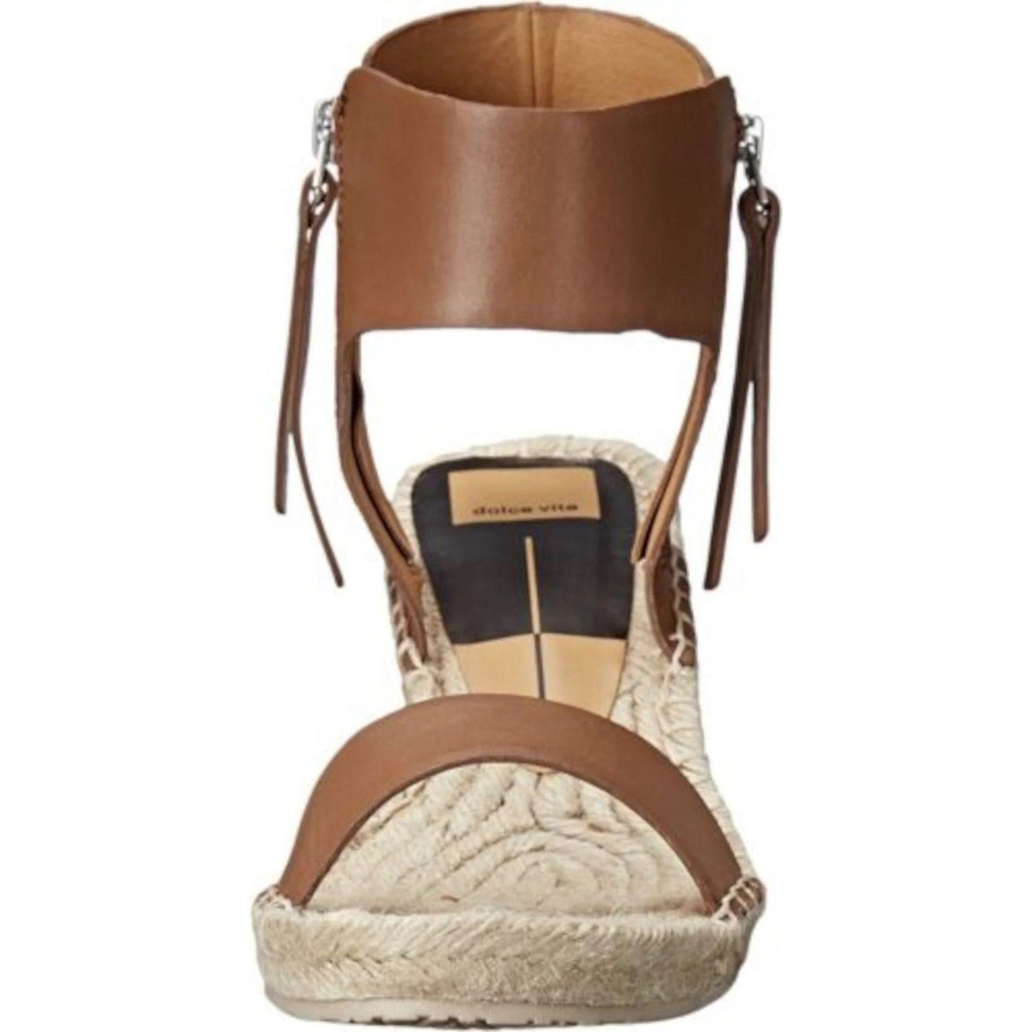 Sz. 8 Dolce Vita Gisele Sandals Size 8 Women's Wedge Espadrilles Leather Caramel