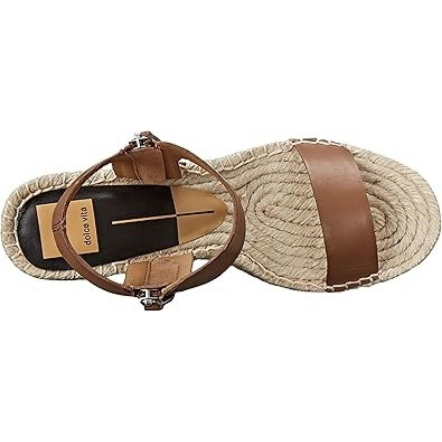 Sz. 8 Dolce Vita Gisele Sandals Size 8 Women's Wedge Espadrilles Leather Caramel