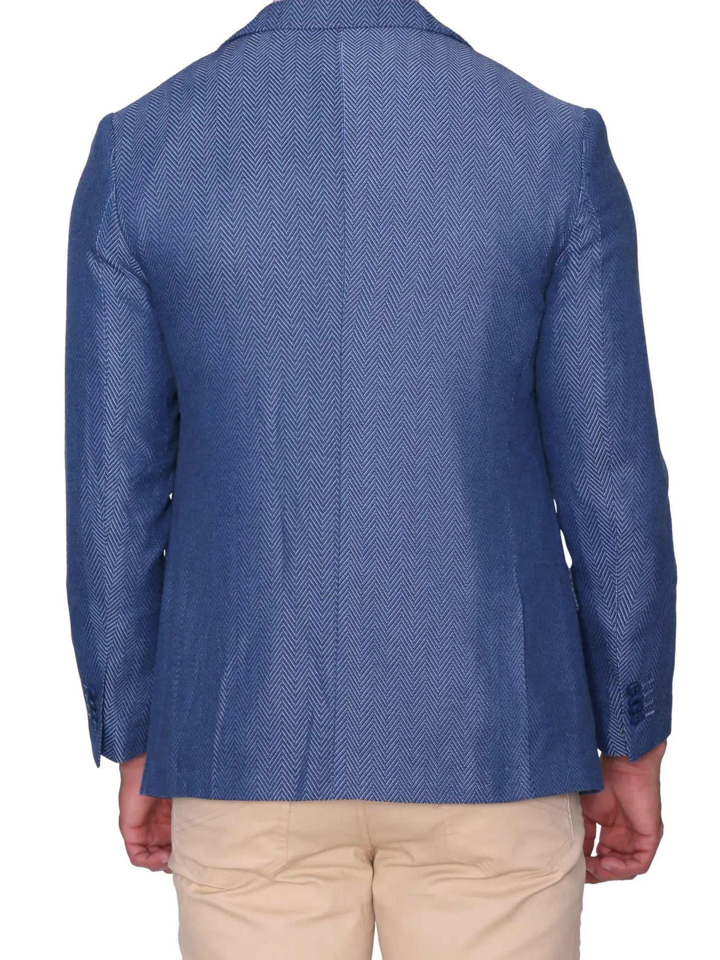 Tailorbyrd Men's Sportcoat Blazer Blue Herringbone 48 Long