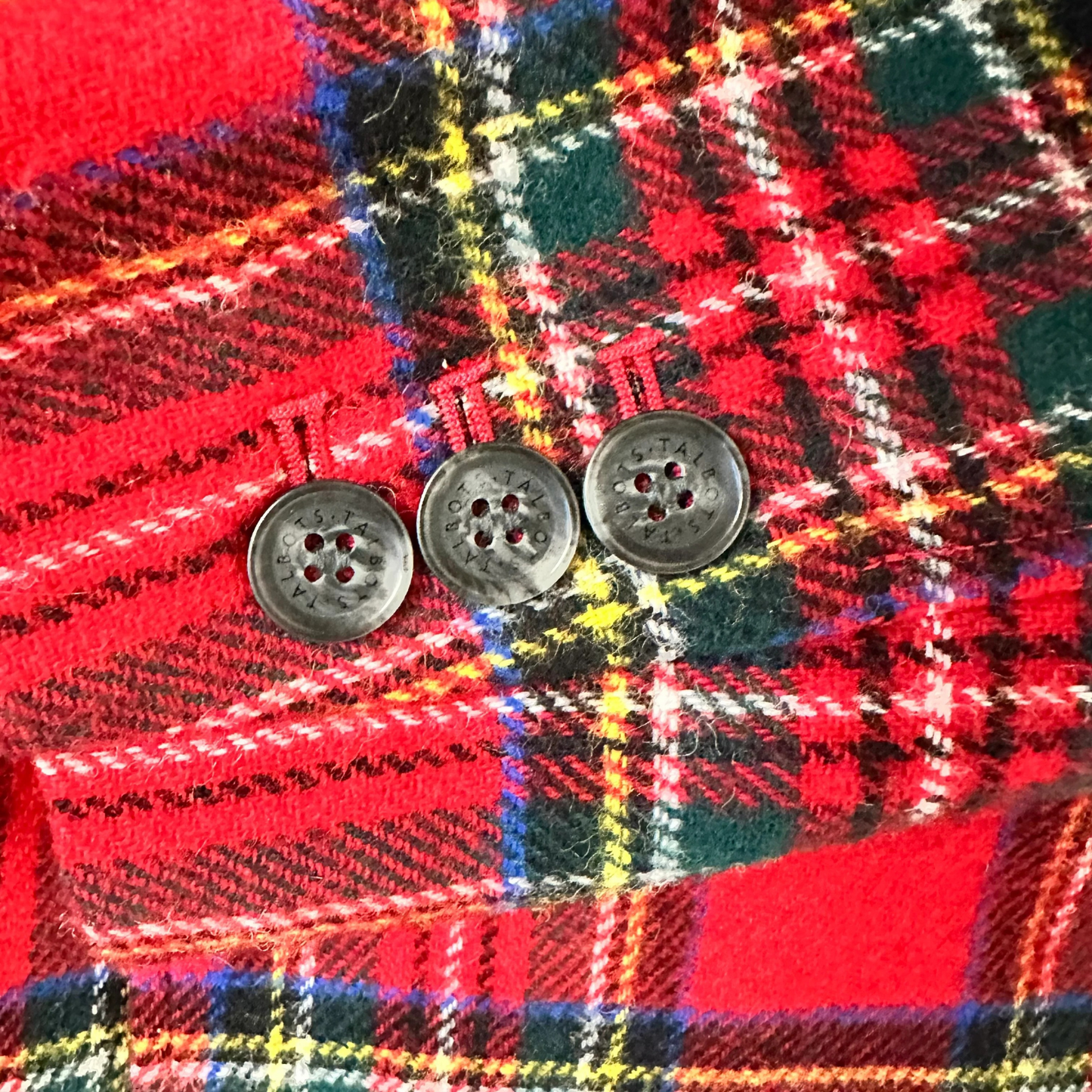 Close-up buttons on sleeve