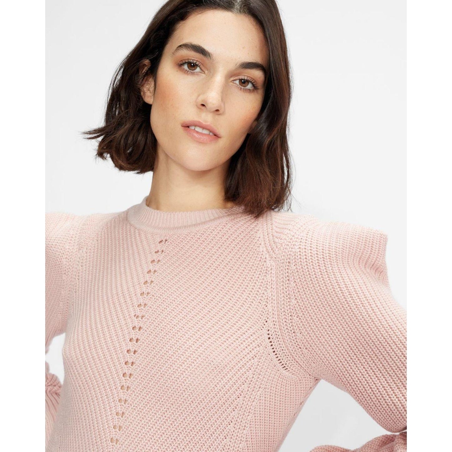 Ted Baker Sunniie Sweater Women's 10 Jumper Puff Shoulder Light Pink