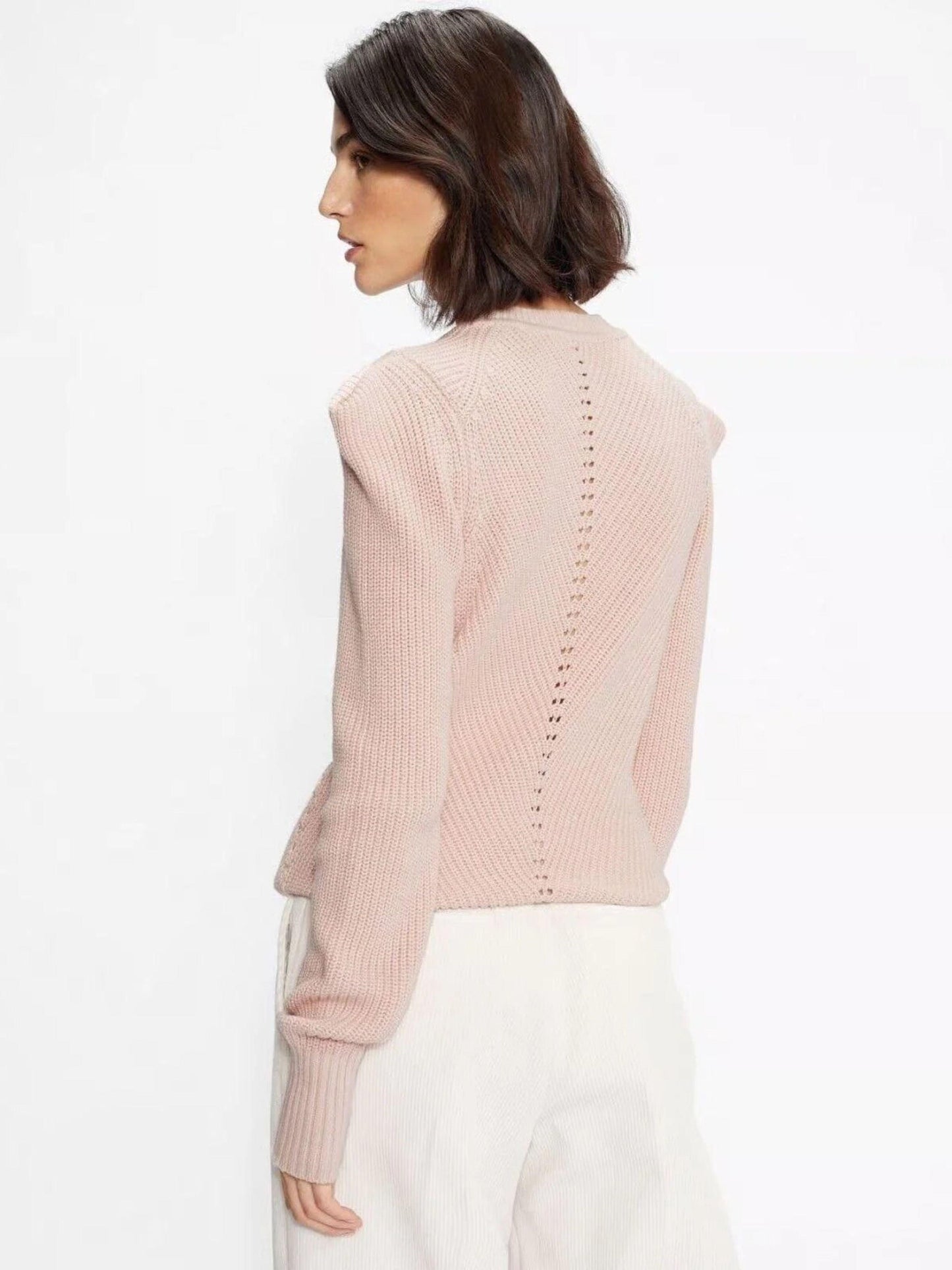 Ted Baker Sunniie Sweater Jumper Puff Shoulder Light Pink Women's Size 10