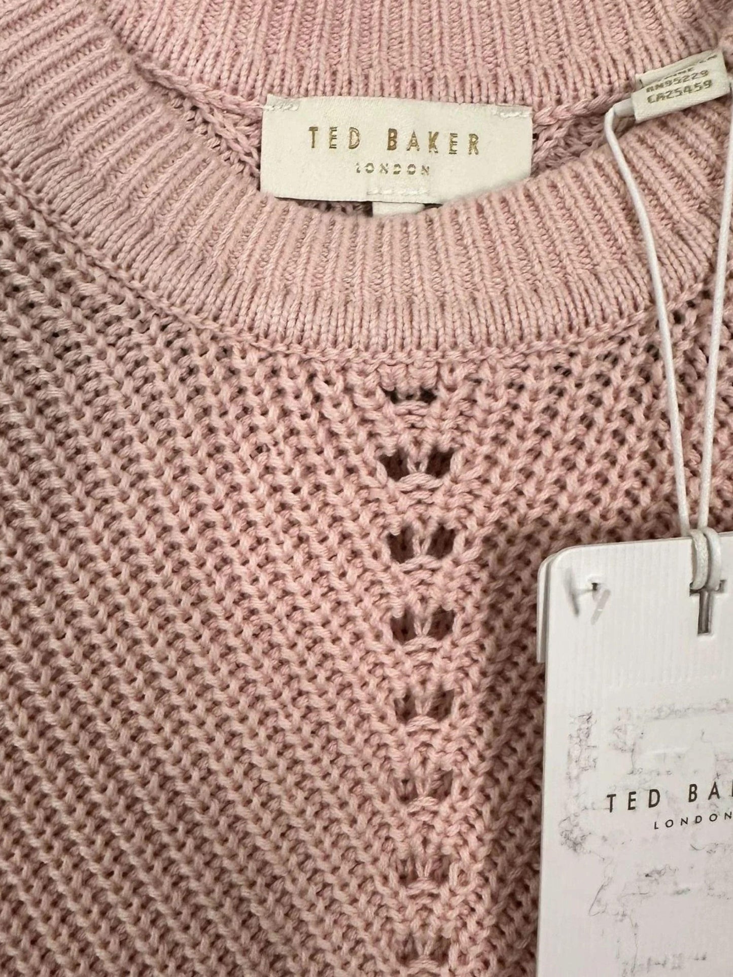 Ted Baker Sunniie Sweater Jumper Puff Shoulder Light Pink Women's Size 10