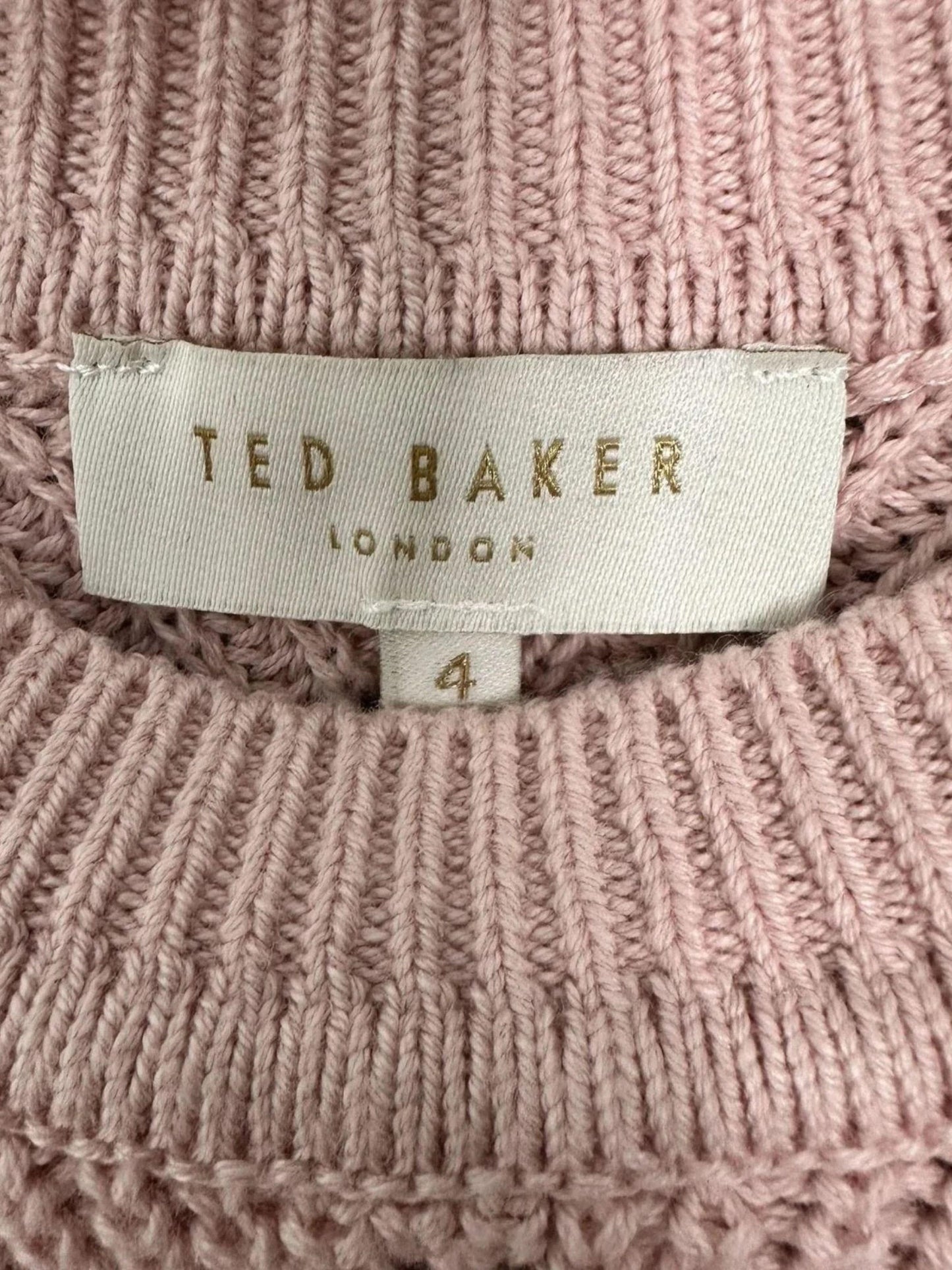 Ted Baker Sunniie Sweater Jumper Puff Shoulder Light Pink Women's Size 10