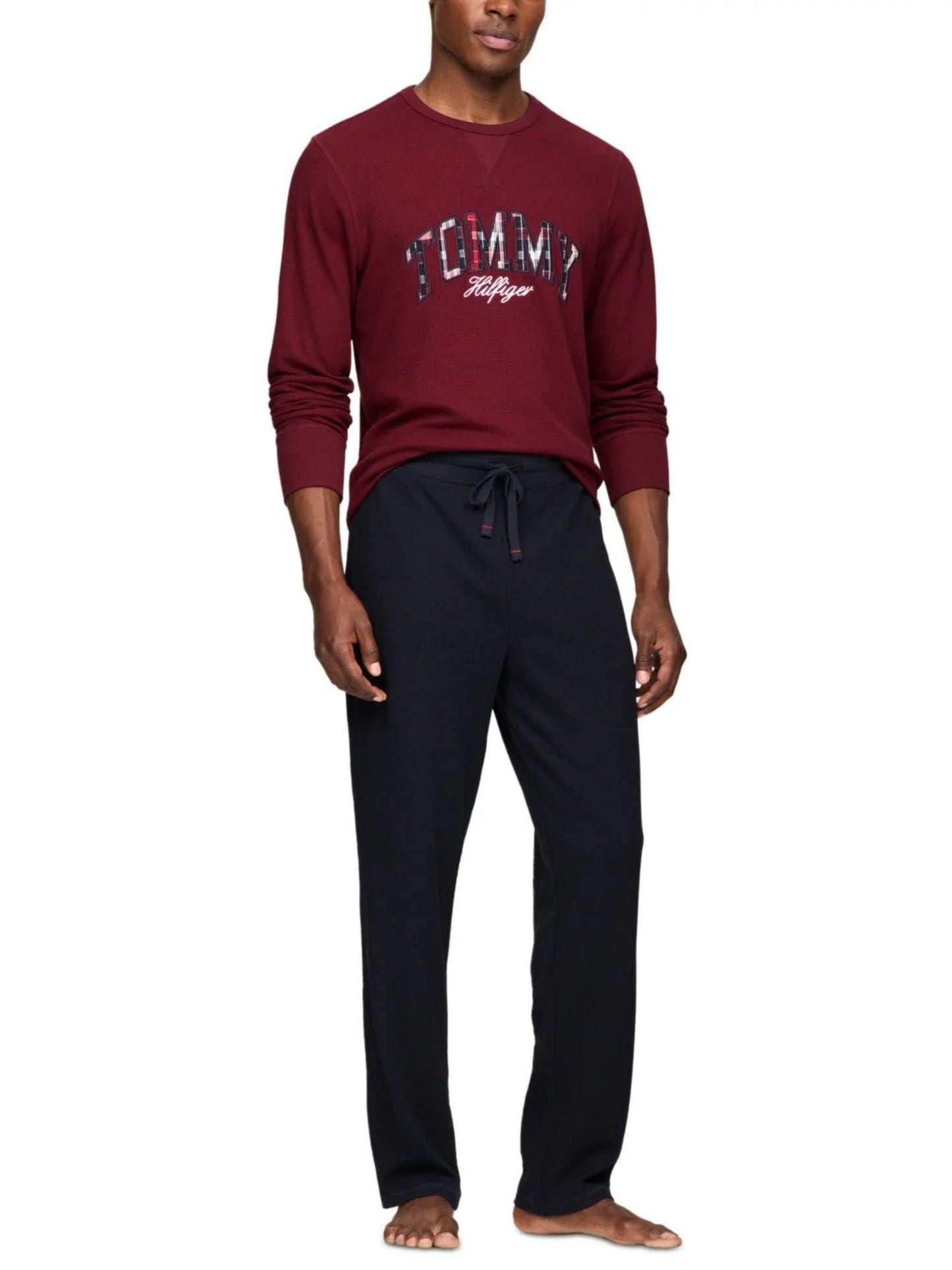 Tommy Hilfiger Men's Thermal Logo Long-Sleeve Pajama Shirt Size Medium