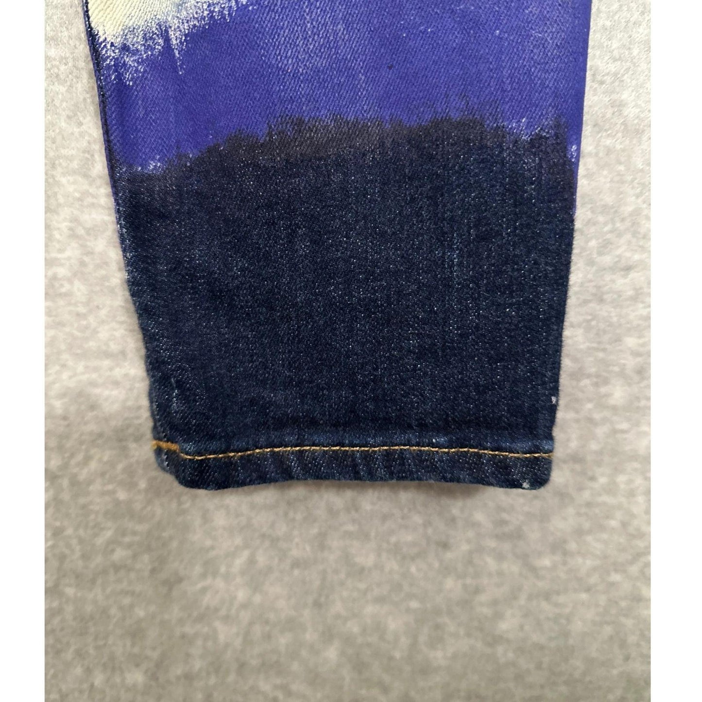 True Religion Jeans Women's Size 29 Hallie Mid Rise Super Skinny Painted USA Made Limited Production