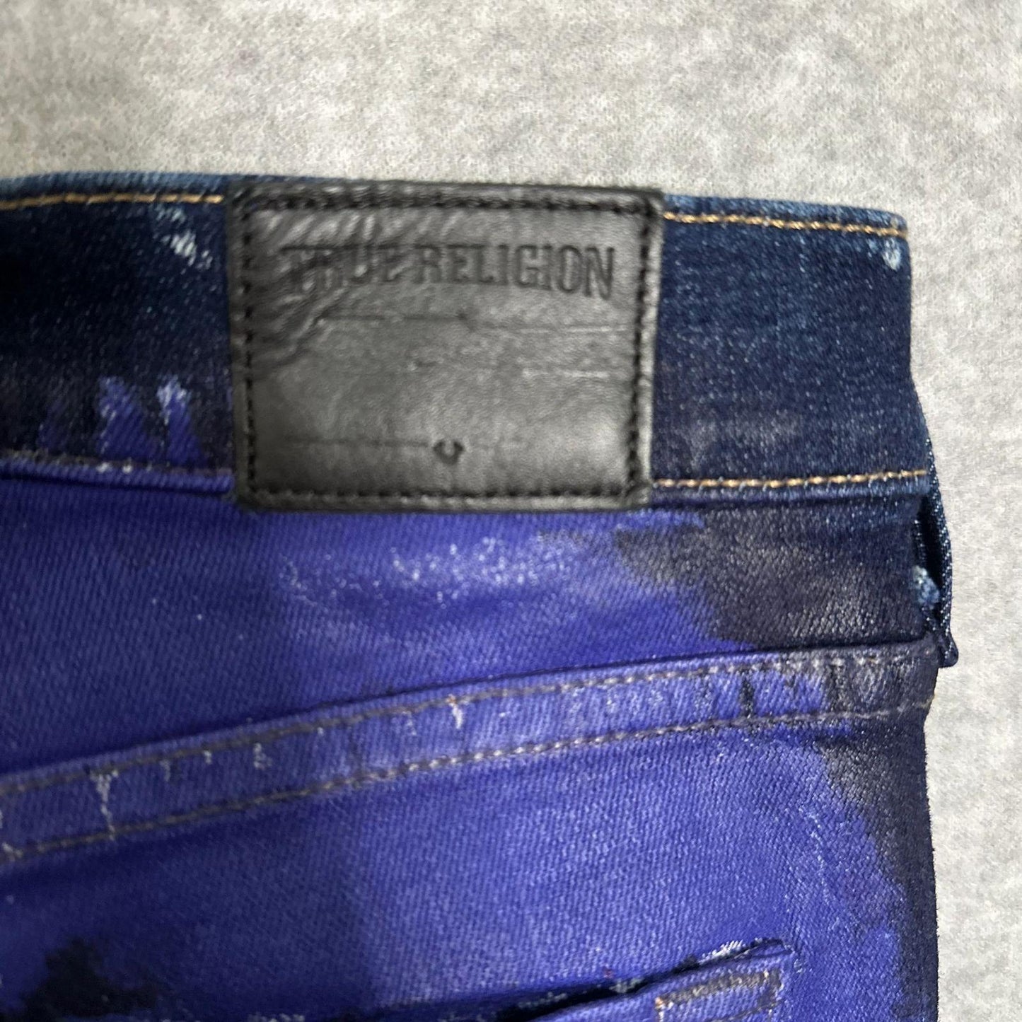 True Religion Jeans Women's Size 29 Hallie Mid Rise Super Skinny Painted USA Made Limited Production