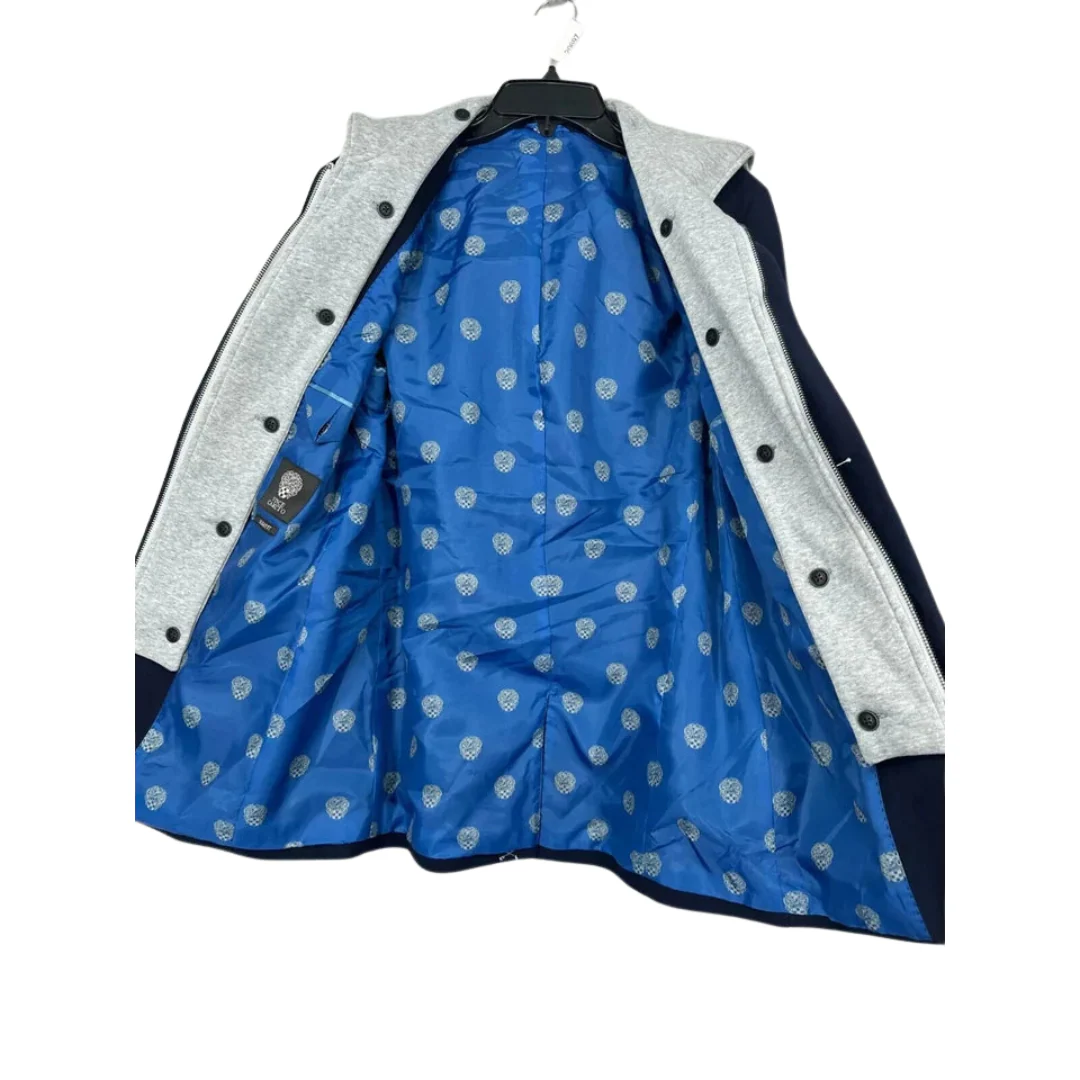 Interior lining of sport coat blue with Vince Camuto logos