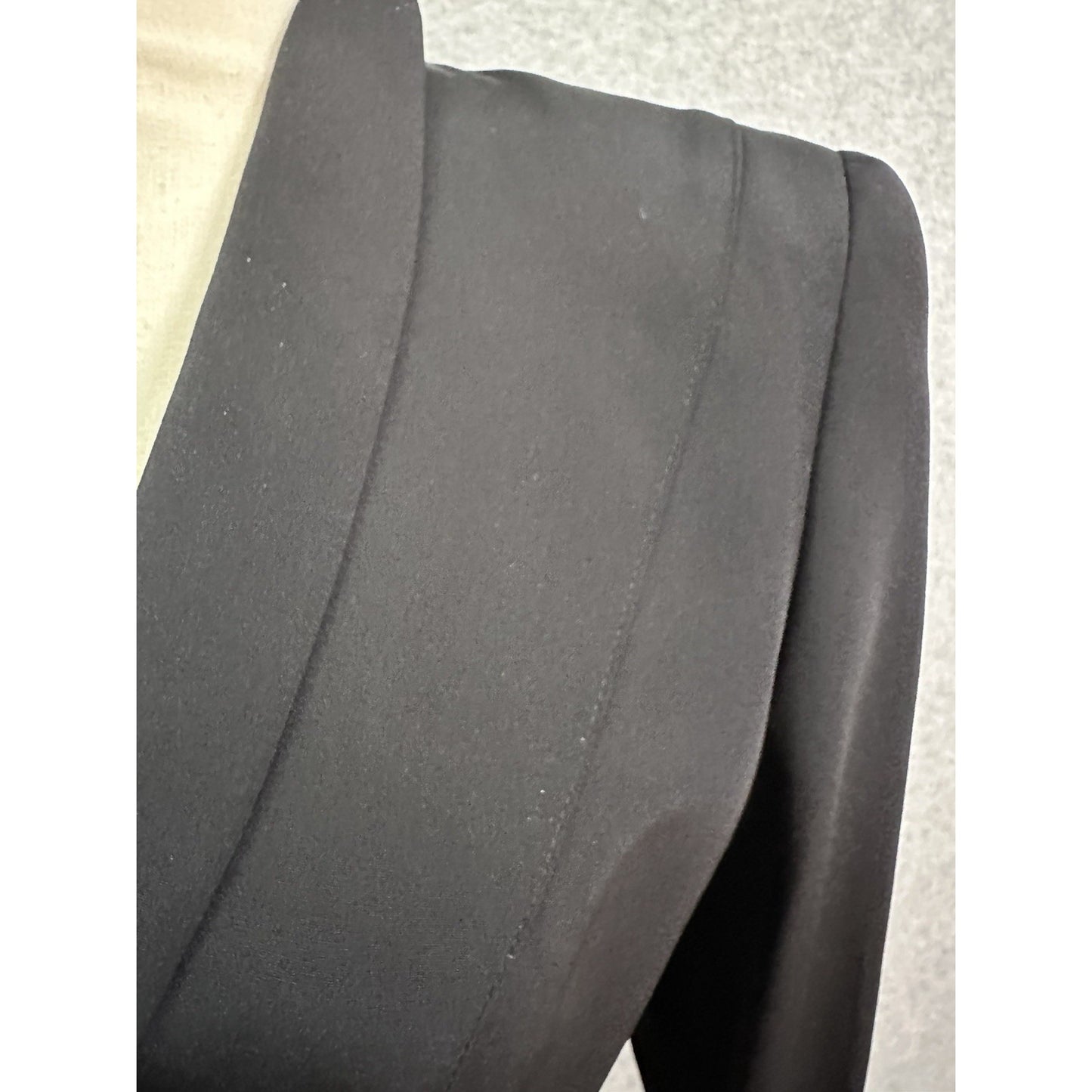 Escada Silk Blazer Black Tuxedo Jacket Jeweled Brooch Button Closure Fitted Waist Size EU 34 US 4