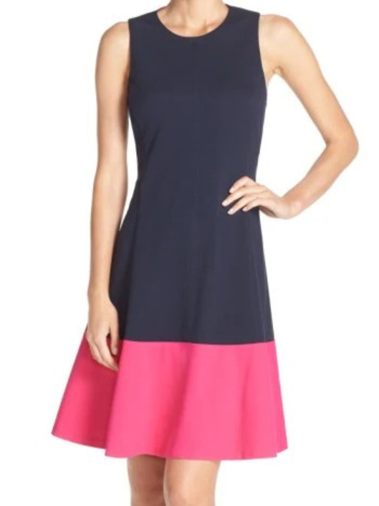 Eliza J Women's Colorblock Hem Fit & Flare Dress Size 4