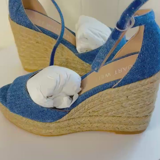 Stuart Weitzman Nudistcurve Wedge Espadrille Sandals video and description