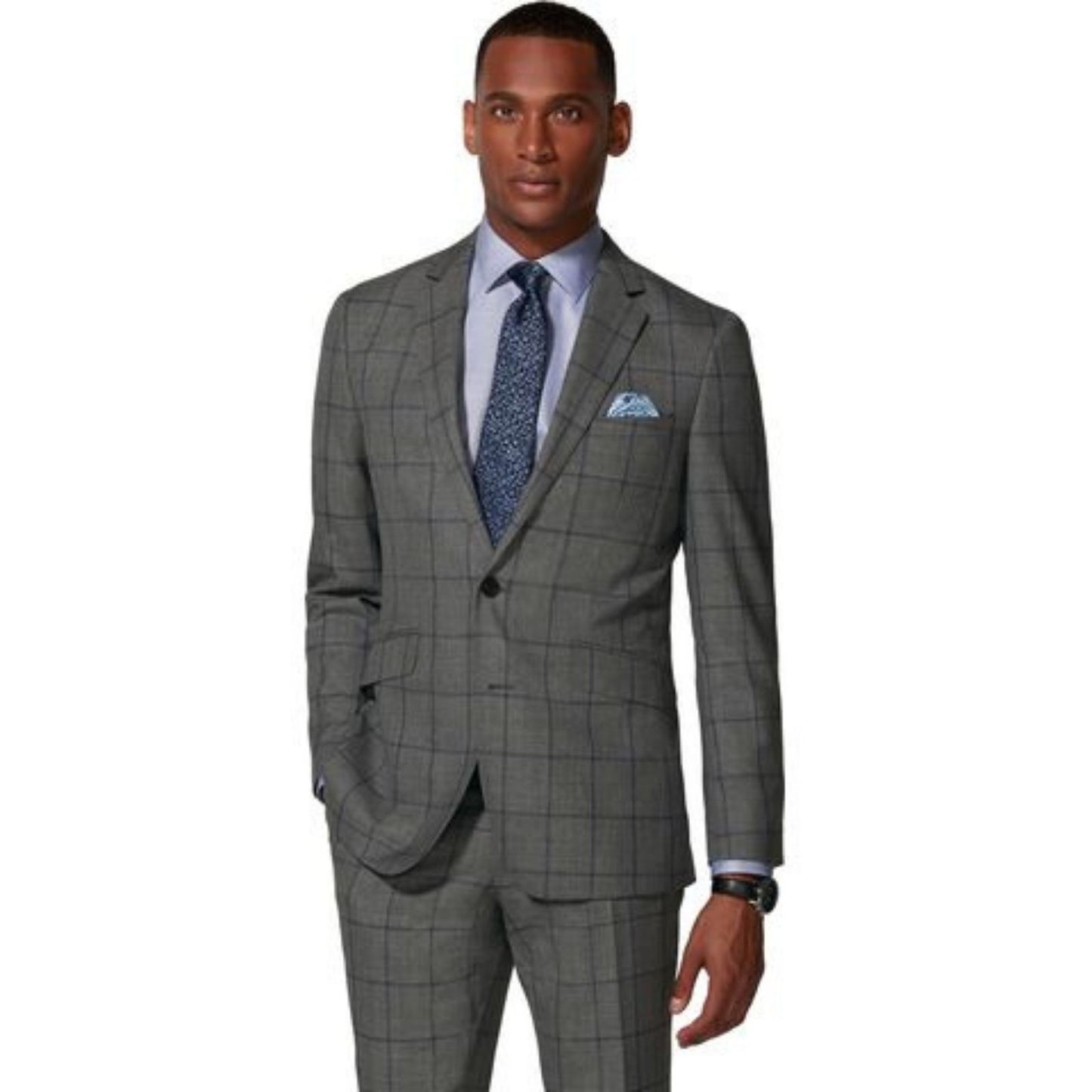 T.M. Lewin Men's Modern Fit Suit Jacket Blazer Merino Wool Slim Vitale Barberis Canonico 42 Long